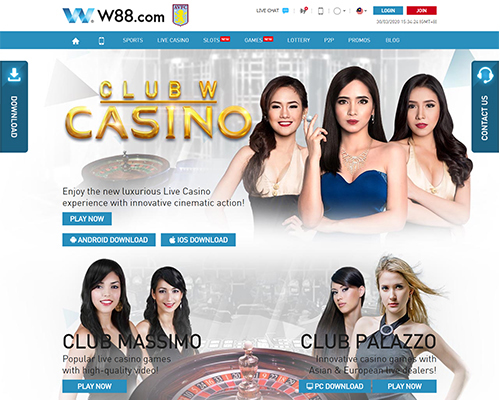 w88live.com live casino page screenshot
