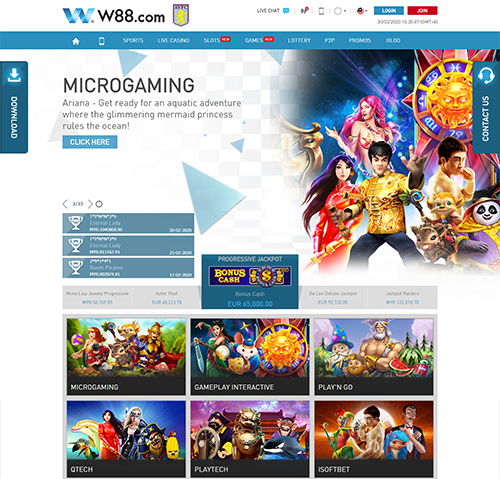 w88live.com slots page screenshot