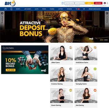 bk8my.com live casino page screenshot